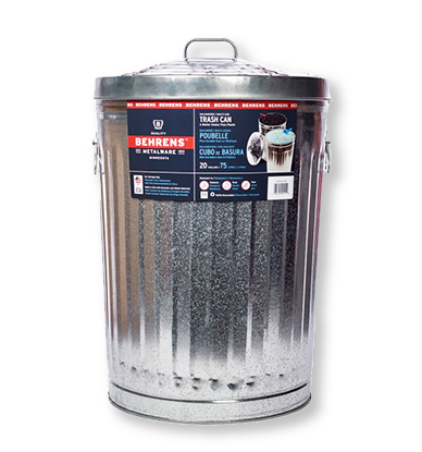 Galvanized Garbage Can c/w Lid – 75 Litre