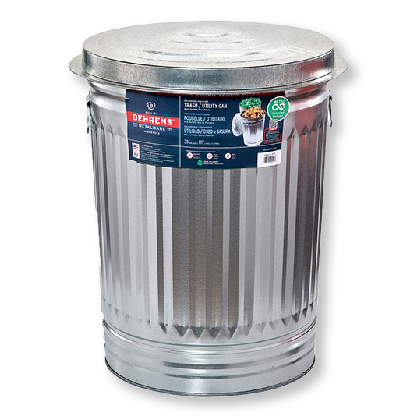 Galvanized Garbage Can c/w Lid – 117 Litre