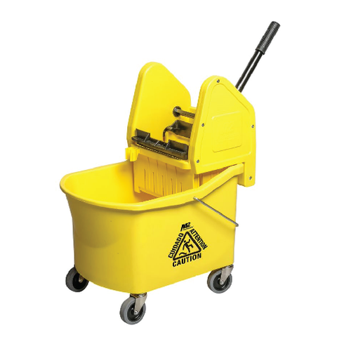 Bucket/Wringer Combo On Castors - Yellow 26-32 Qrt Bucket