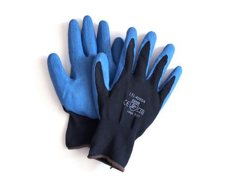 Blue Rubber on Black Nylon Glove Large