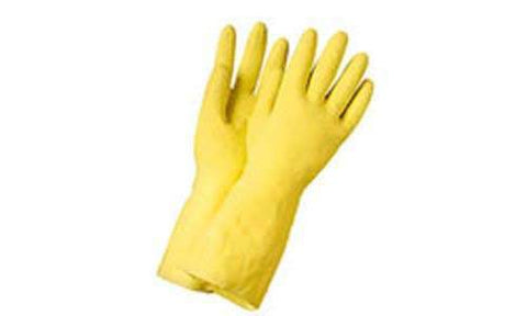 Yellow Rubber Glove Flock-lined 10