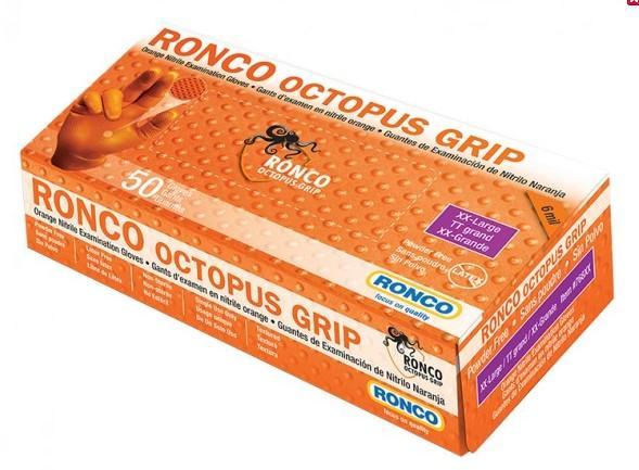 Orange Octopus Grip 6mil Nitrile Gloves-XLarge 50/box