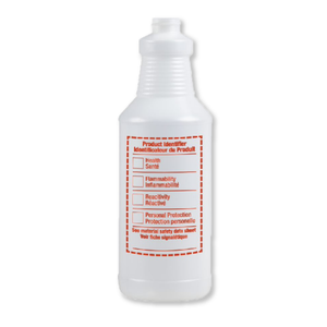 Plastic Cylinder  24oz Bottle with Whimis Label 24 oz