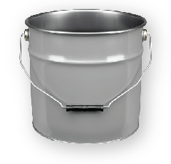 Grey Metal Pail - NO LID 2.5 gal