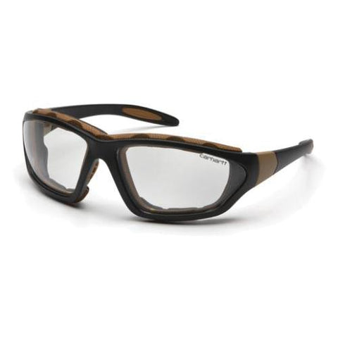 Carhartt Carthage Clear A/F Lens Safety Glasses Black/Tan