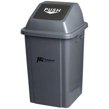 60L Grey Square Garbage Can Swing Lid 23"x17"x12"