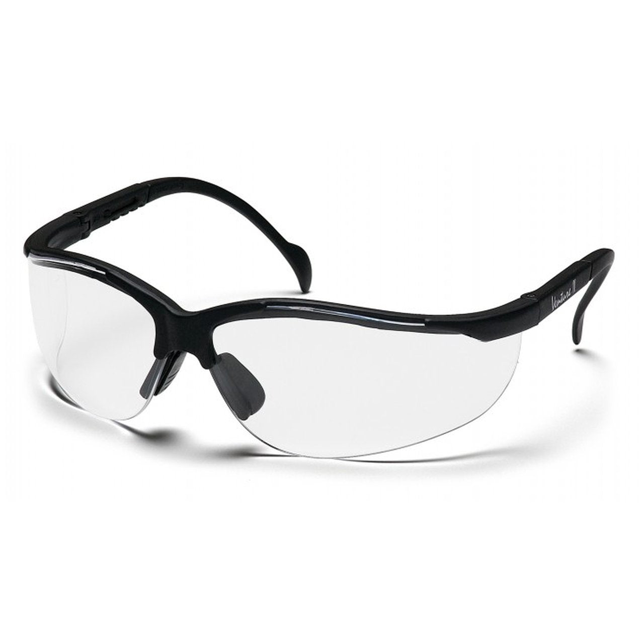 Venture 3 Clear Lens Safety Glasses Black Frame