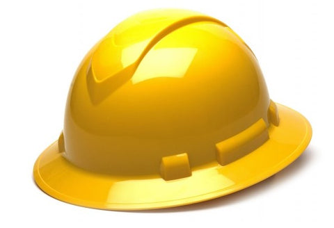 Ridgeline Full Brim Hard Hat 4Pt Ratchet Susp Yellow