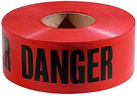 Red Danger Tape 3"x1000'