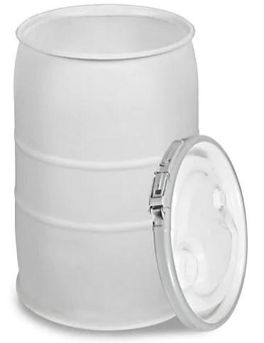 Empty White Poly Open Top Drum 30 Gal